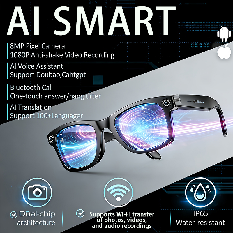 Electronics Gadgets For Men - AI Smart Glasses with 8MP Camera