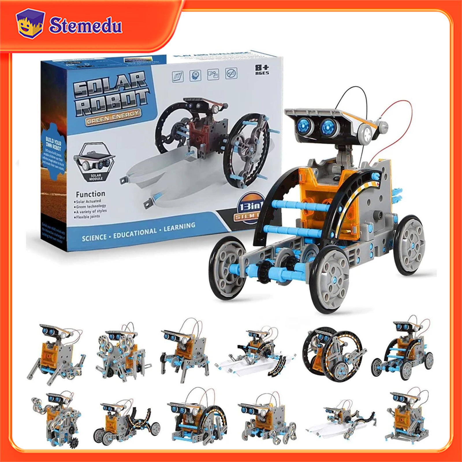 Diy Electronics Gadgets - 13 in 1 Solar Powered Robot
