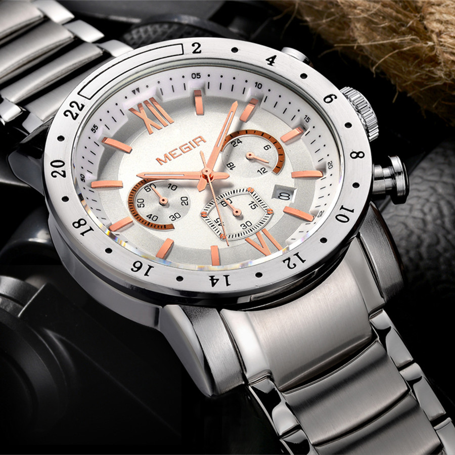 MEGIR Stainless Steel Casual W - Electronics Gadgets For Men recensie en prijs