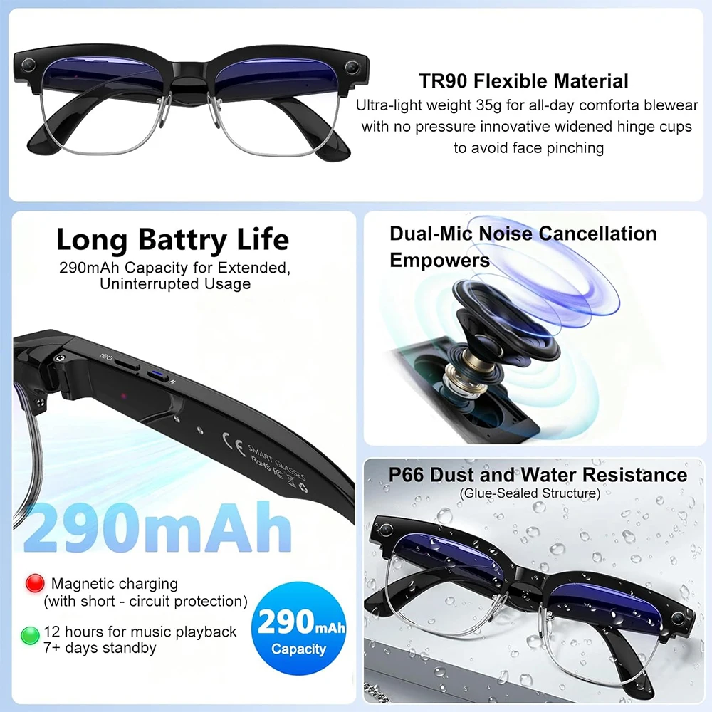 4K Smart AI Glasses 8MP Camera - Smart Glasses Ar recensie en prijs